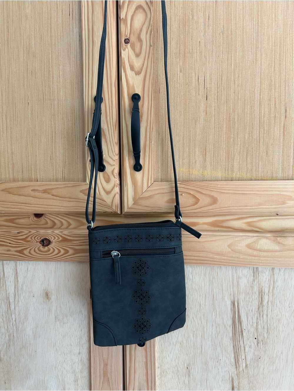 Faux leather crossbody purse